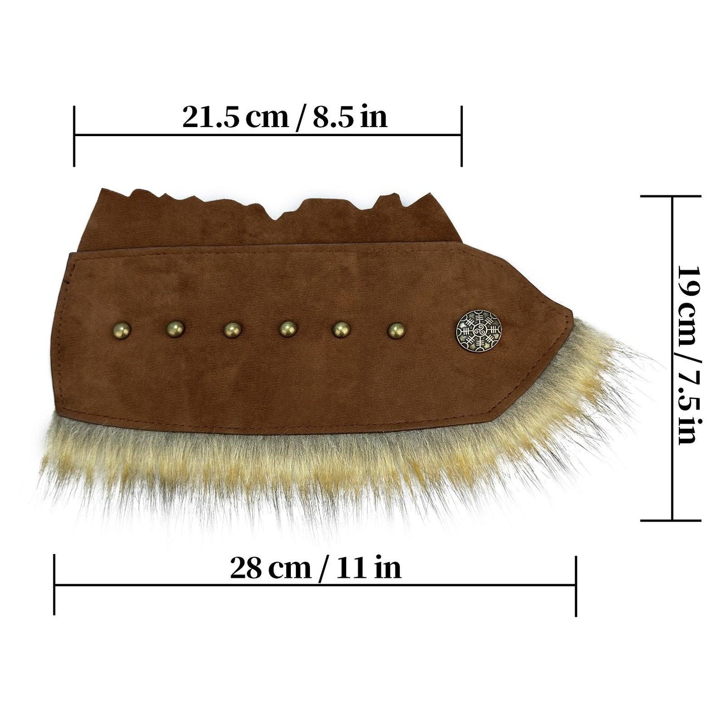 HiiFeuer Medieval Suede Arm Wraps, Renaissance Artificial Fur Bracers, Viking Wrist Band Archery Arm Guards Knight Gauntlets