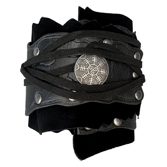 HiiFeuer Medieval Suede Arm Wraps, Renaissance Artificial Fur Bracers, Viking Wrist Band Archery Arm Guards Knight Gauntlets