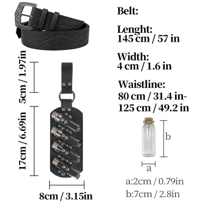 Fantasy Wizard Potion Bottles Belt
