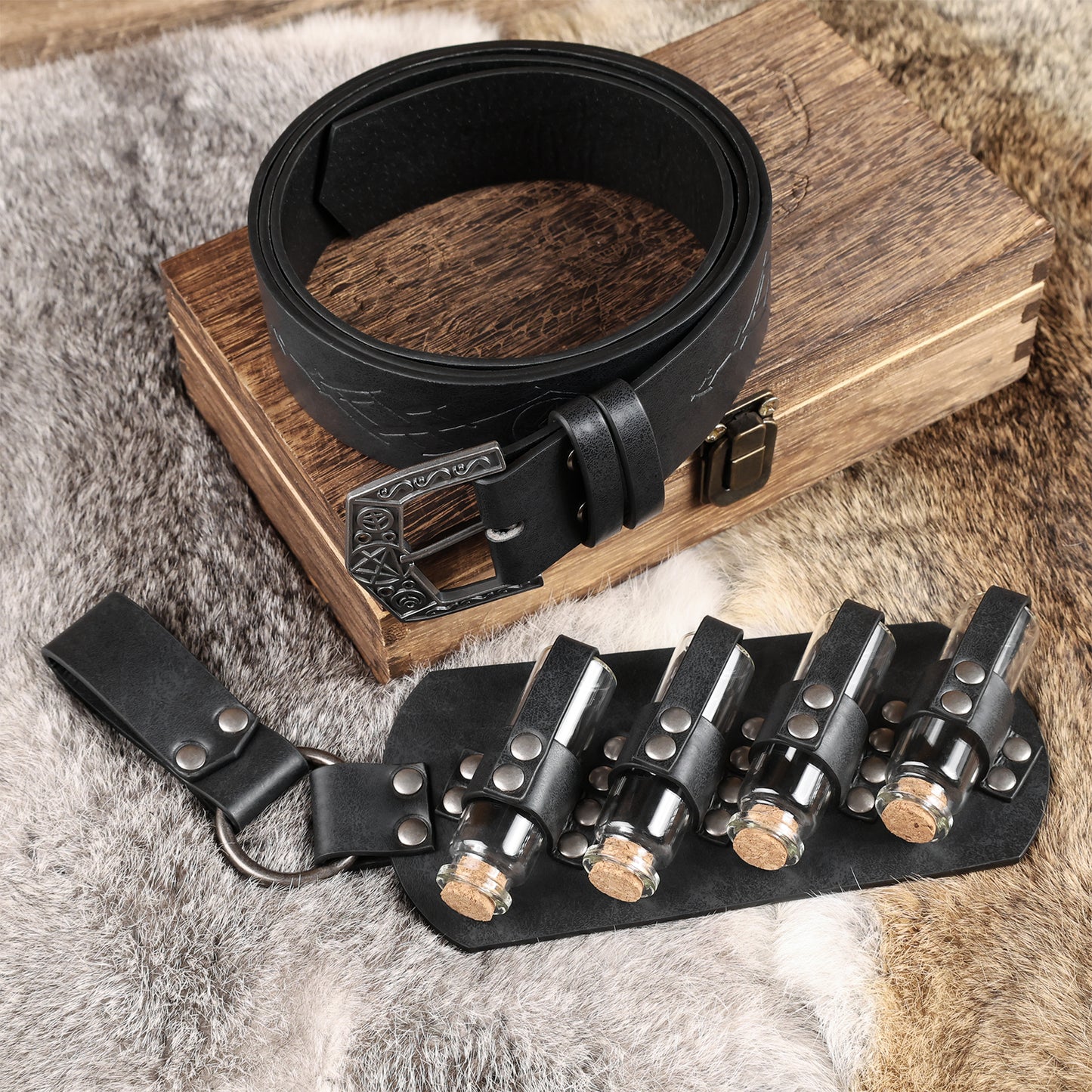 Fantasy Wizard Potion Bottles Belt