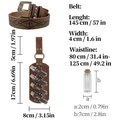 Fantasy Wizard Potion Bottles Belt