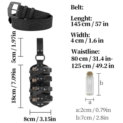Fantasy Wizard Potion Bottles Belt