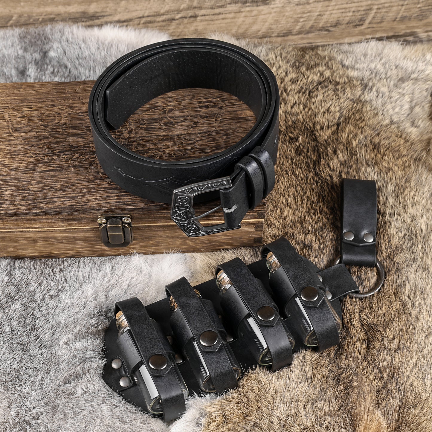 Fantasy Wizard Potion Bottles Belt