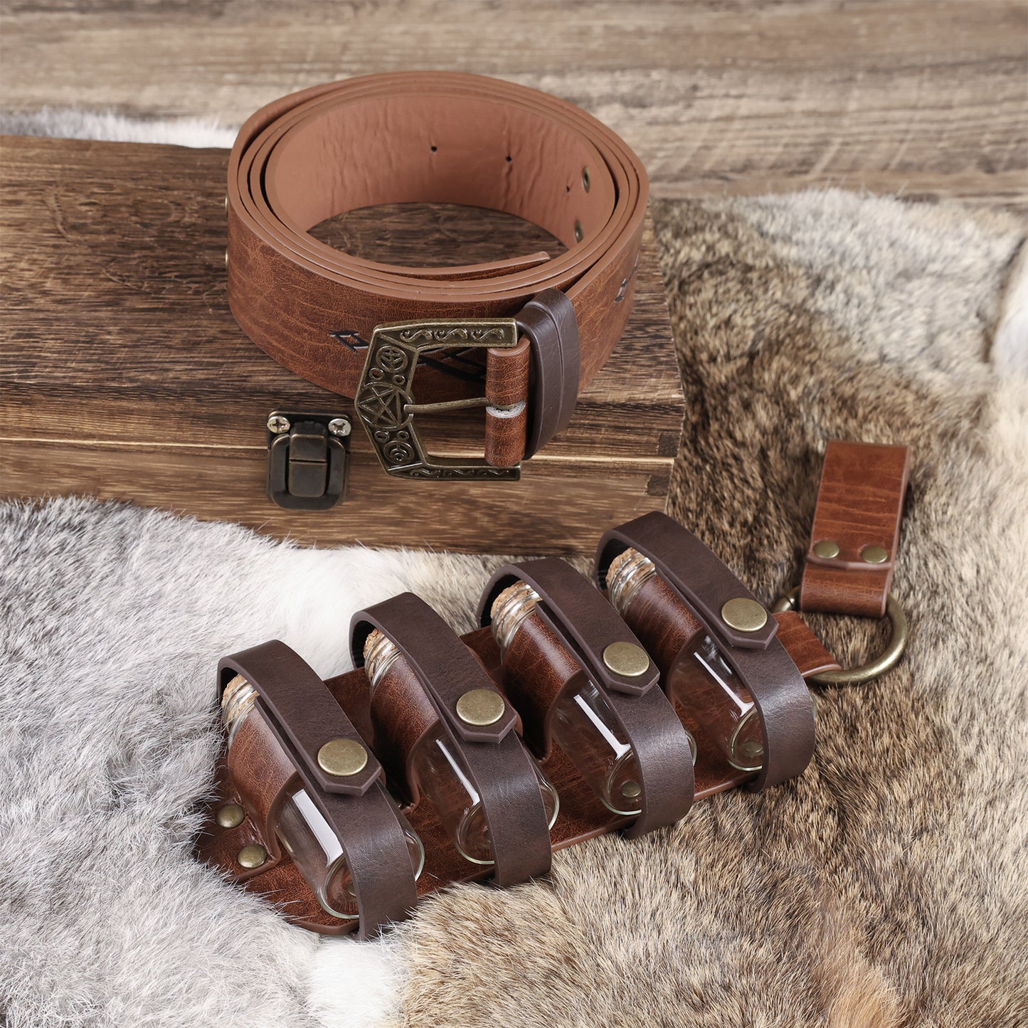 Fantasy Wizard Potion Bottles Belt