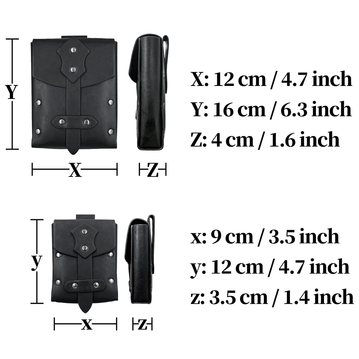 HiiFeuer 4 PCs Medieval Alchemy Belt Costume, Fantasy Faux Leather Wizard Potion Holder Belt with 4 Cork Vials and Belt Bag