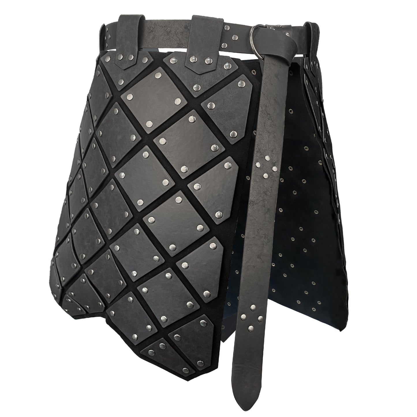 HiiFeuer Medieval Faux Leather 3PCs Waist Armor with Belt, Middle Ages Cosplay Thigh Armor, Mercenary&Knights Skirt Armor