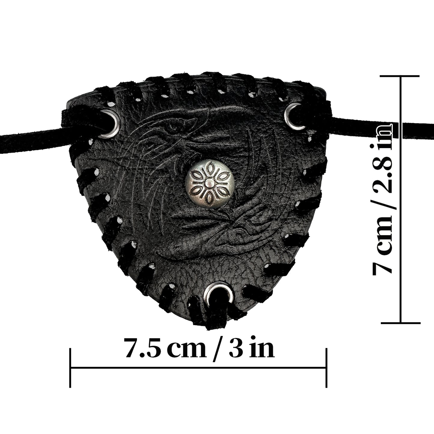 HiiFeuer Medieval Embossed Pirate Eye Patch, Vintage Faux Leather Eye Mask Viking Accessories, Renaissance Eye Cover Cosplay