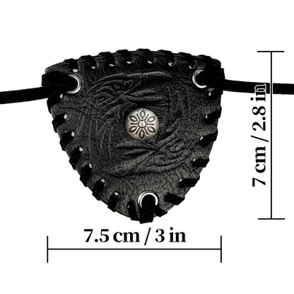 HiiFeuer Medieval Embossed Pirate Eye Patch, Vintage Faux Leather Eye Mask Viking Accessories, Renaissance Eye Cover Cosplay