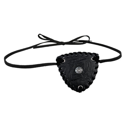 HiiFeuer Medieval Embossed Pirate Eye Patch, Vintage Faux Leather Eye Mask Viking Accessories, Renaissance Eye Cover Cosplay