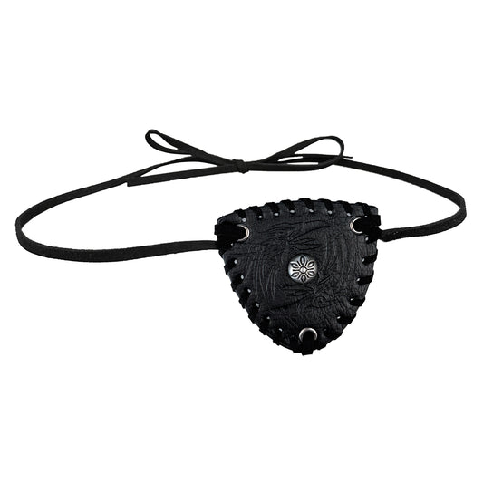 HiiFeuer Medieval Embossed Pirate Eye Patch, Vintage Faux Leather Eye Mask Viking Accessories, Renaissance Eye Cover Cosplay