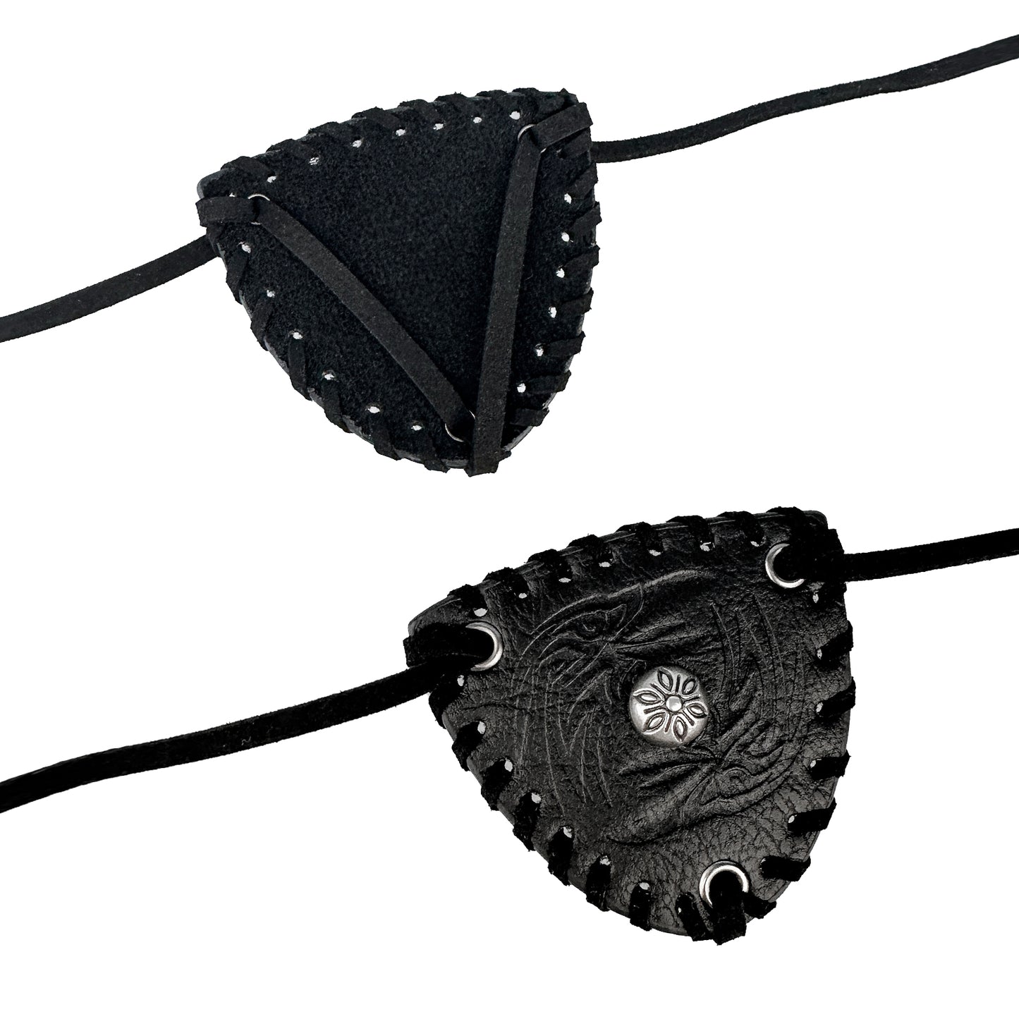 HiiFeuer Medieval Embossed Pirate Eye Patch, Vintage Faux Leather Eye Mask Viking Accessories, Renaissance Eye Cover Cosplay