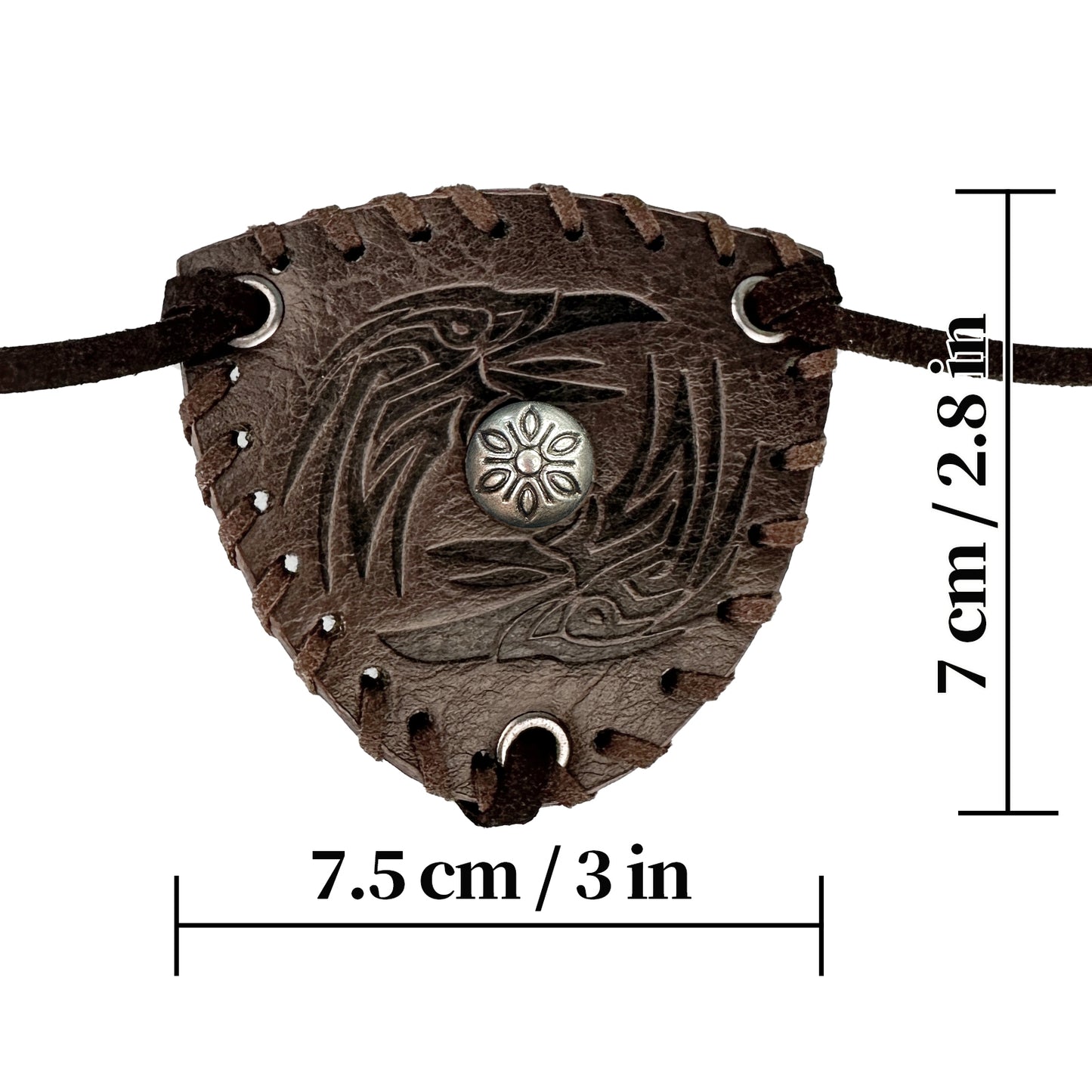 HiiFeuer Medieval Embossed Pirate Eye Patch, Vintage Faux Leather Eye Mask Viking Accessories, Renaissance Eye Cover Cosplay