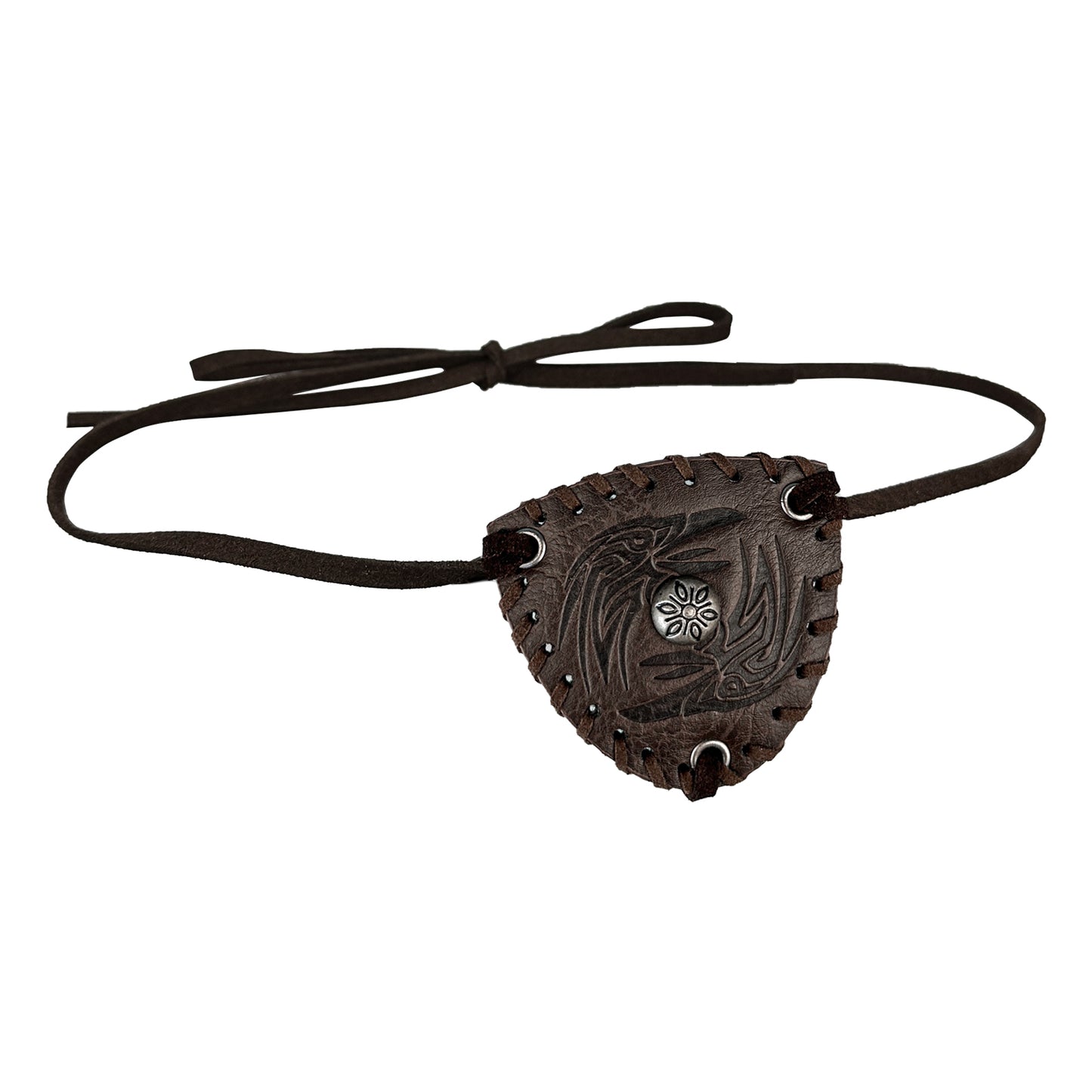 HiiFeuer Medieval Embossed Pirate Eye Patch, Vintage Faux Leather Eye Mask Viking Accessories, Renaissance Eye Cover Cosplay