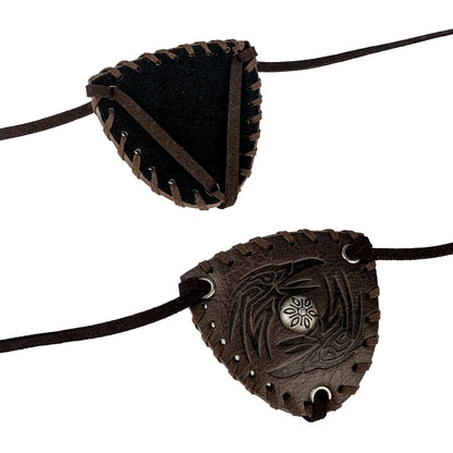 HiiFeuer Medieval Embossed Pirate Eye Patch, Vintage Faux Leather Eye Mask Viking Accessories, Renaissance Eye Cover Cosplay