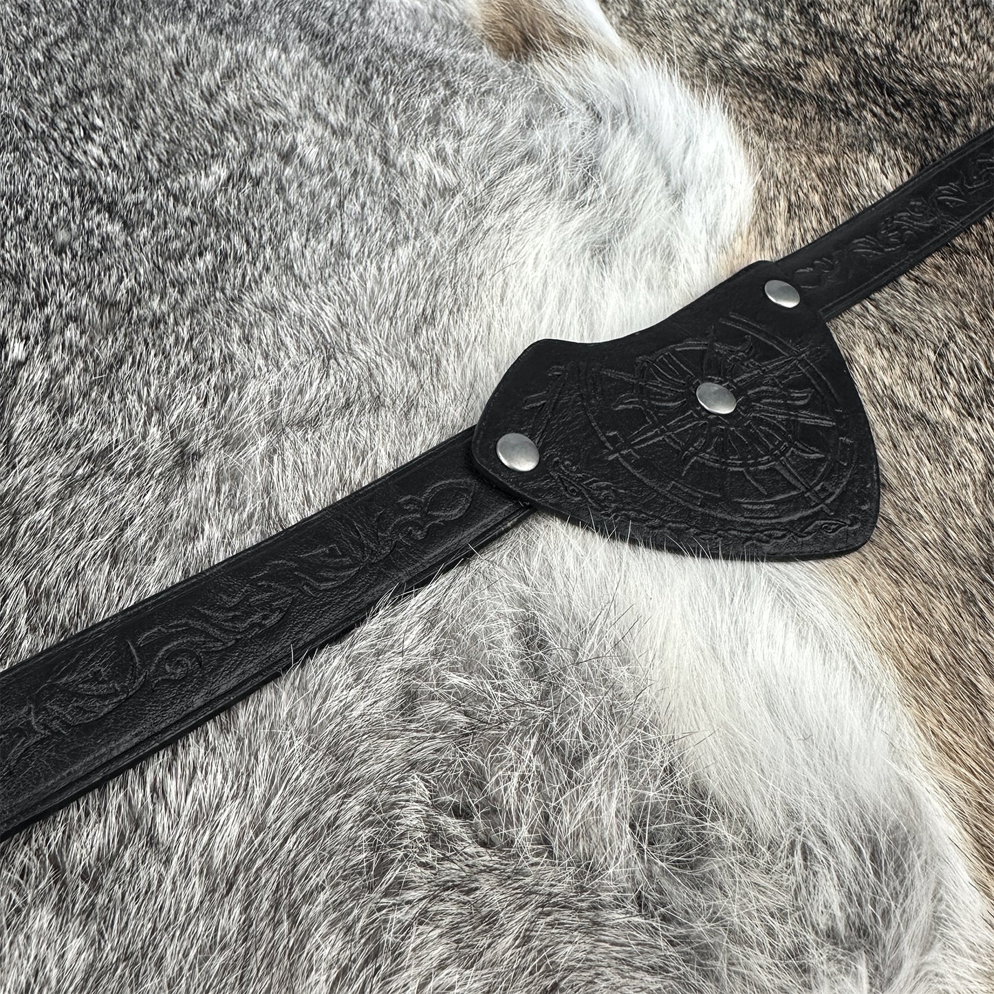 HiiFeuer Medieval Embossed Pirate Eye Patch, Vintage Faux Leather Eye Mask Viking Accessories, Renaissance Eye Cover Cosplay