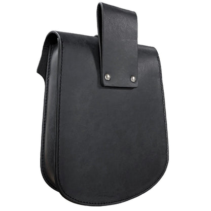 HiiFeuer Viking Embossed Langskip Belt Pouch, Medieval Faux Leather Flap Saddle Side Bag Purses, Retro Portable Belt Bag