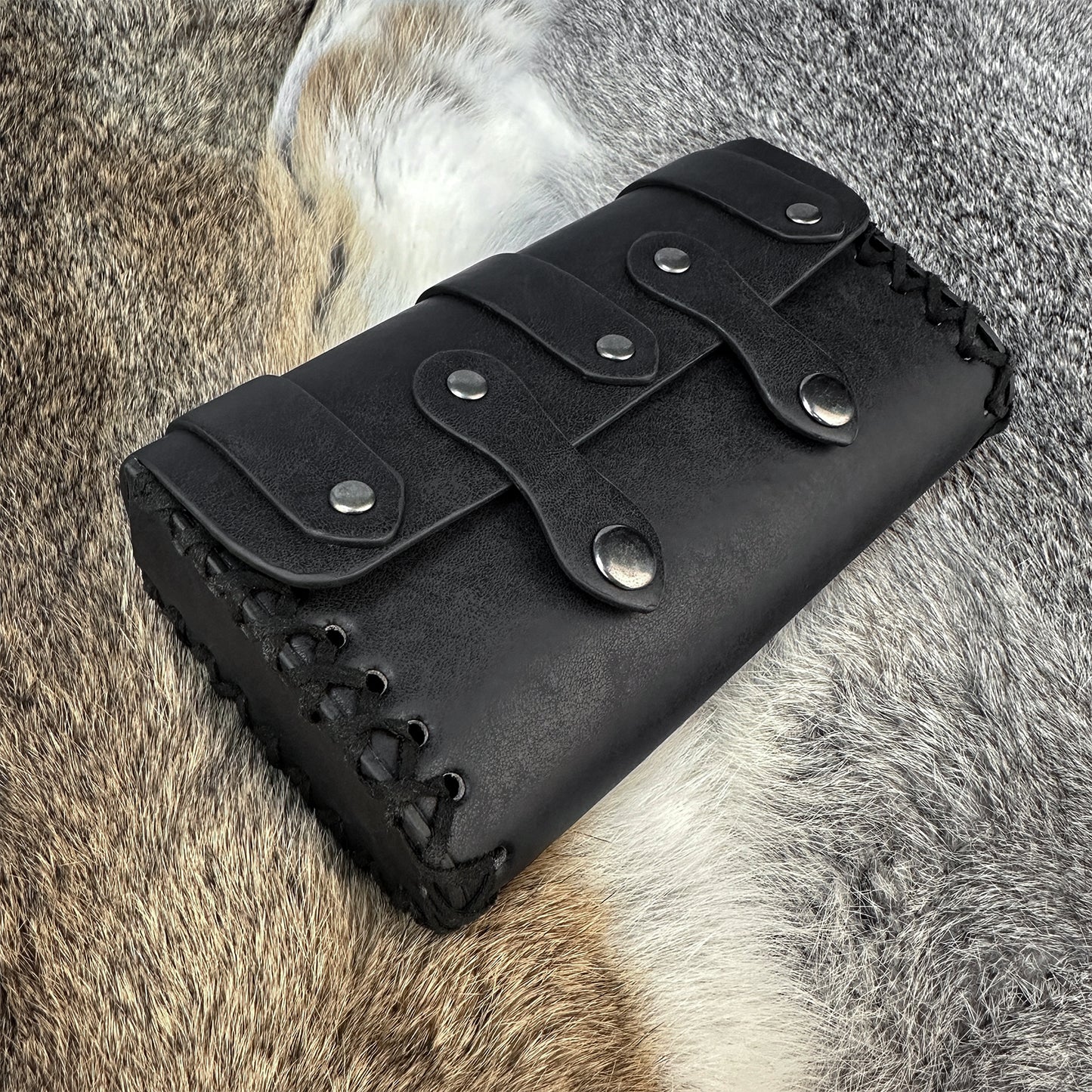 HiiFeuer Medieval Faux Leather Belt Bag with O Ring Belt, Renaissance Cosplay Belt Pouch, Portable Phone Bag for Ren Faire