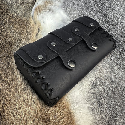 HiiFeuer Medieval Faux Leather Belt Bag with O Ring Belt, Renaissance Cosplay Belt Pouch, Portable Phone Bag for Ren Faire
