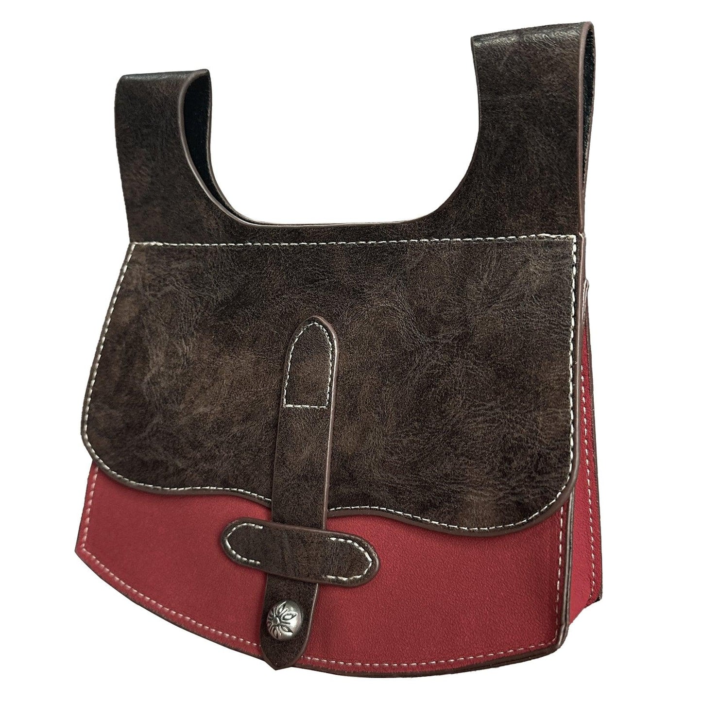 HiiFeuer 3PCs Medieval Faux Leather Belt with Vintage Handmade Belt Bag and Retro Knight Waist Bag, Renaissance Belt Pouch Set
