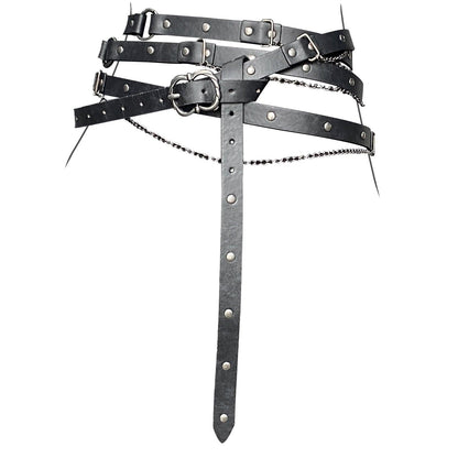HiiFeuer Medieval DIY Faux Leather Metal Chain Belt, Vintage Adjustable Thin Belt For Women, Retro Skinny Belt For Dresses