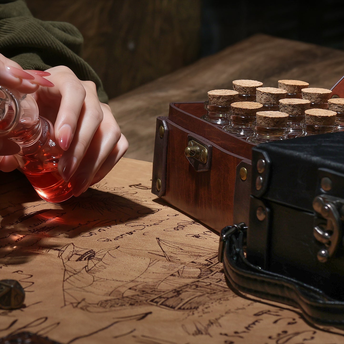 Medieval Faux Leather Alchemy Box
