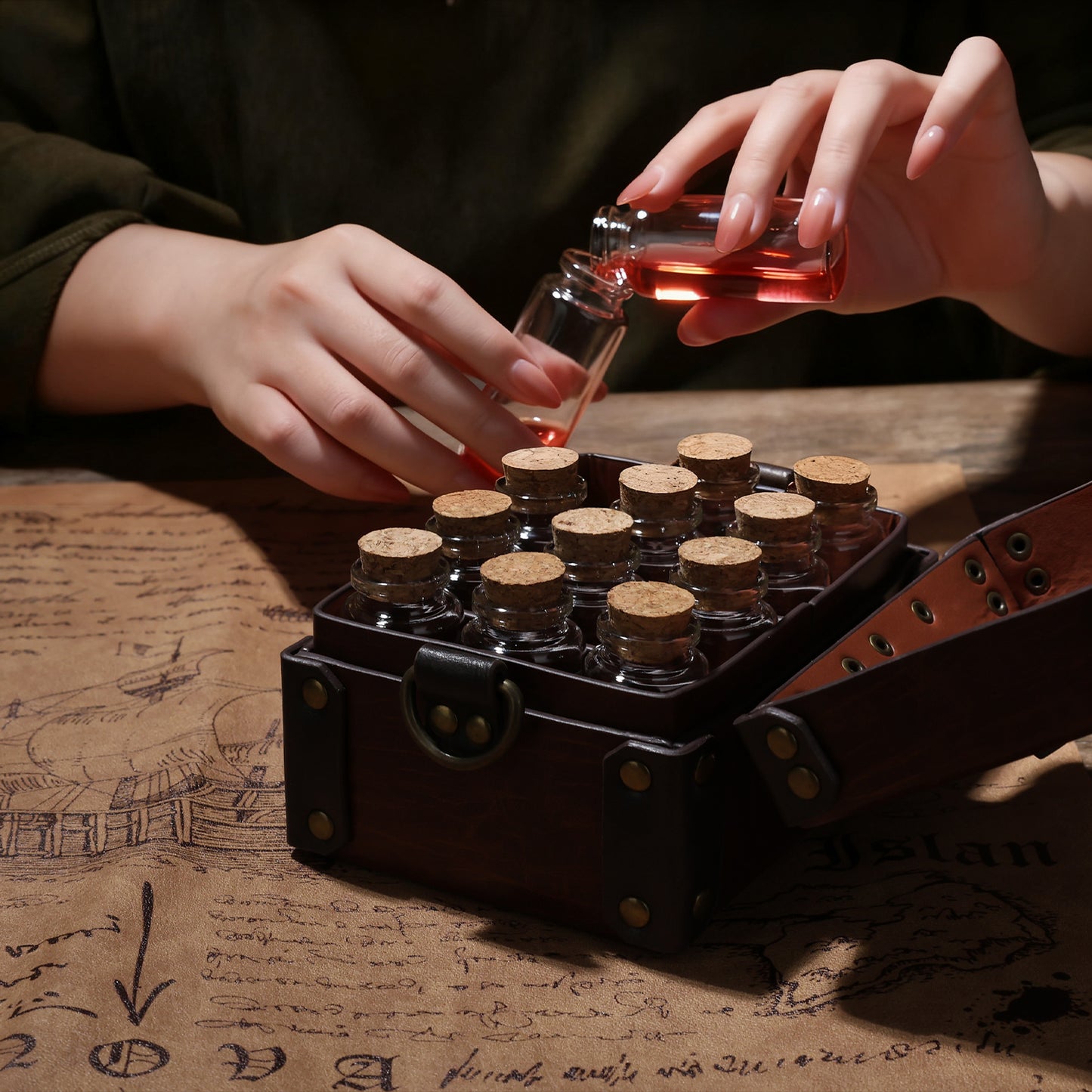 Medieval Faux Leather Alchemy Box