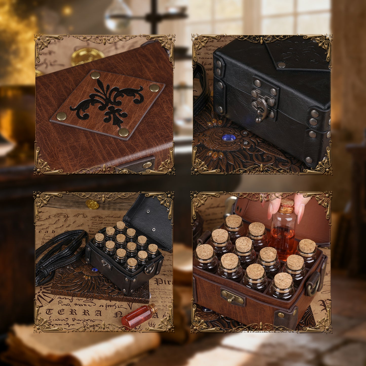 Medieval Faux Leather Alchemy Box