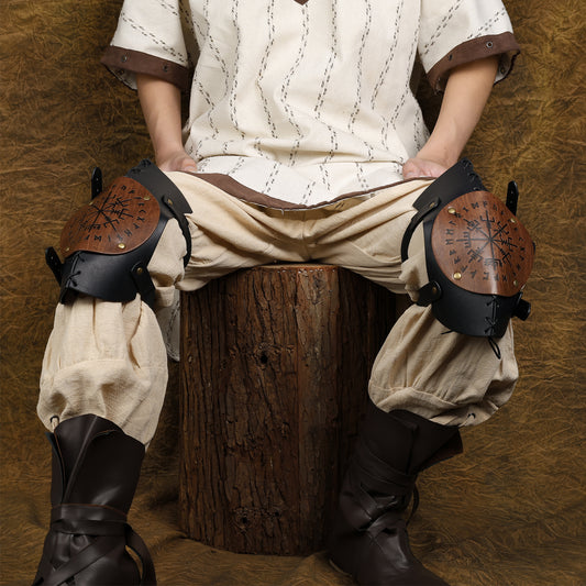 Viking Faux Leather Knee Braces
