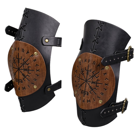 Viking Faux Leather Knee Braces