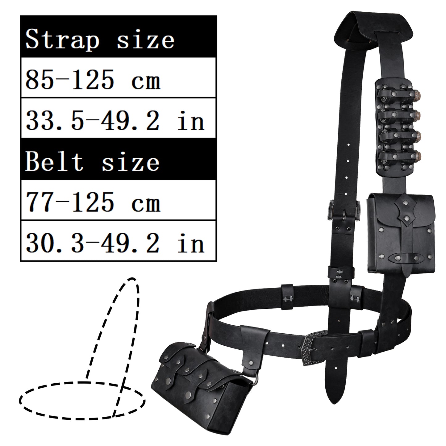 7 PCs Medieval Baldric Tactical Belt