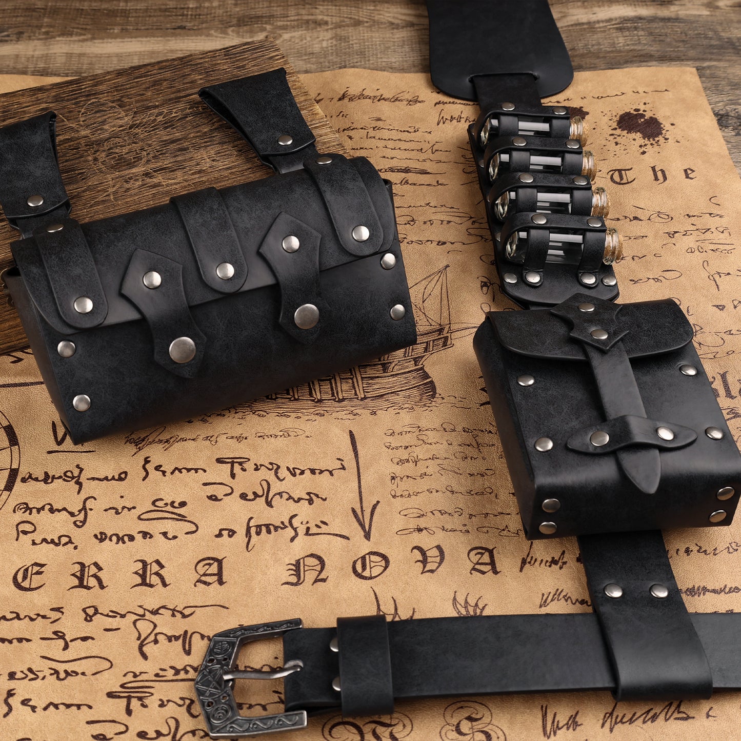 7 PCs Medieval Baldric Tactical Belt