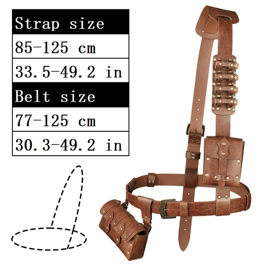 7 PCs Medieval Baldric Tactical Belt