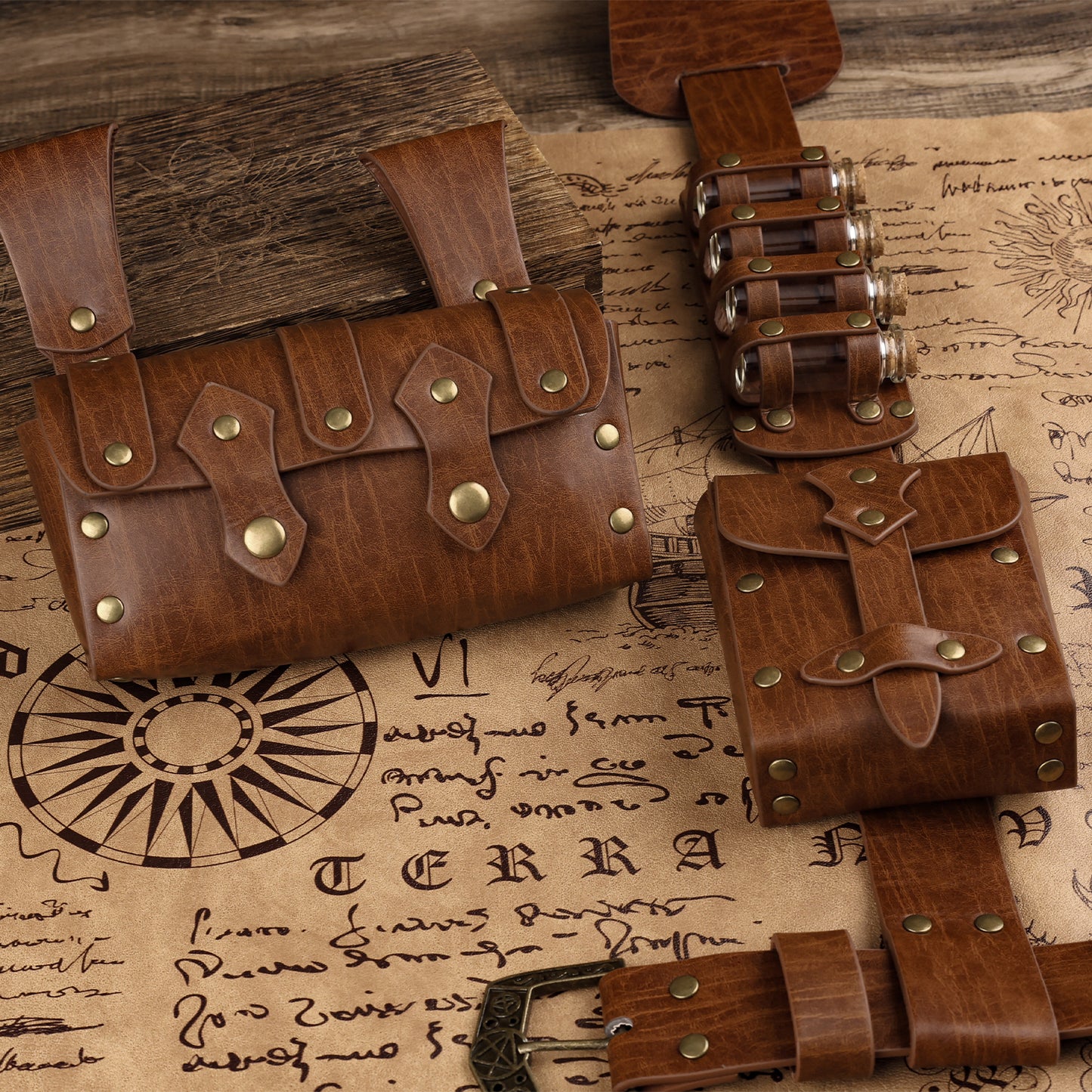 7 PCs Medieval Baldric Tactical Belt