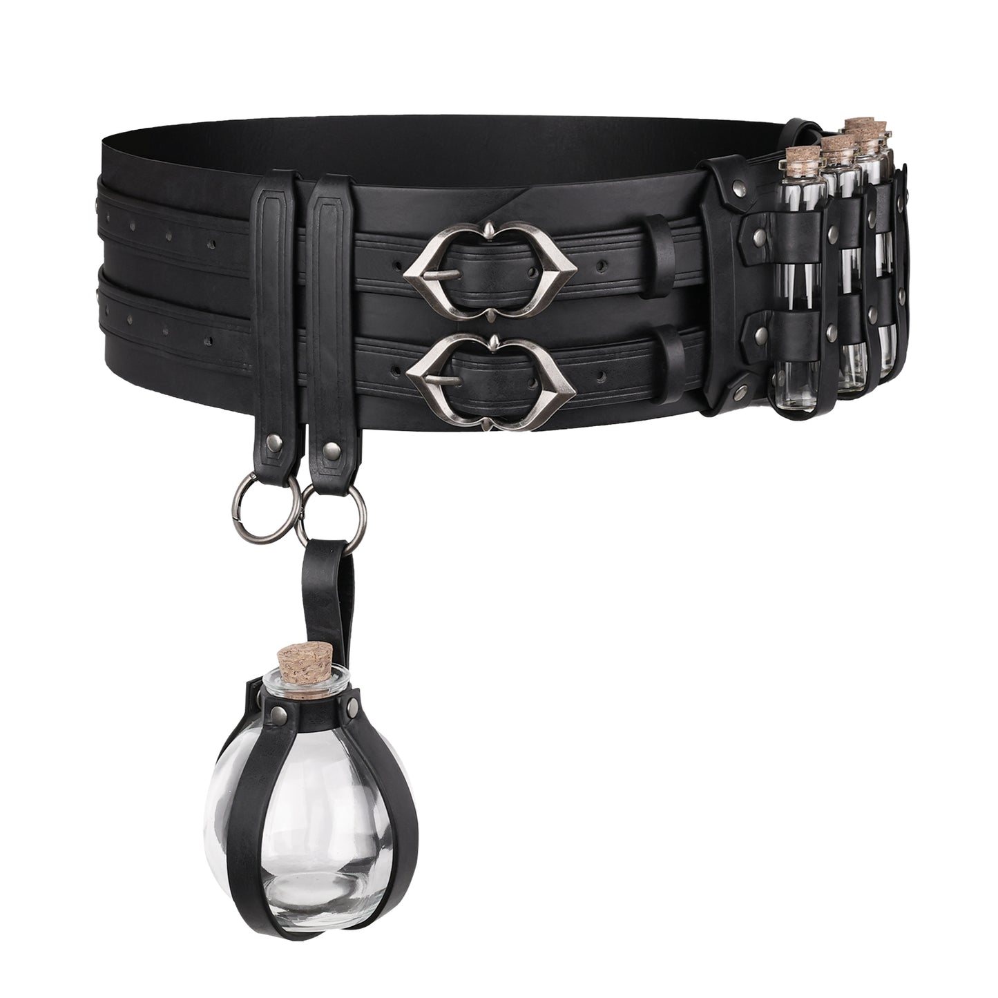 Medieval Alchemy Wide Belt with Bottle
