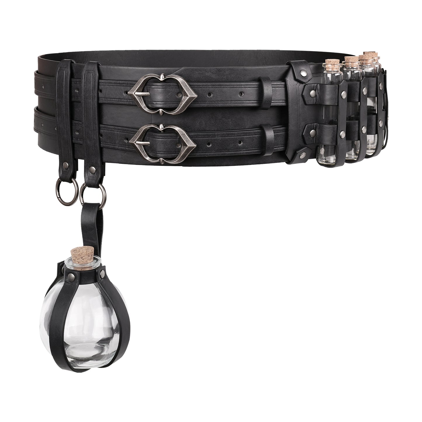 Medieval Alchemy Wide Belt with Bottle