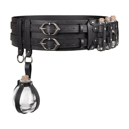 Medieval Alchemy Wide Belt with Bottle
