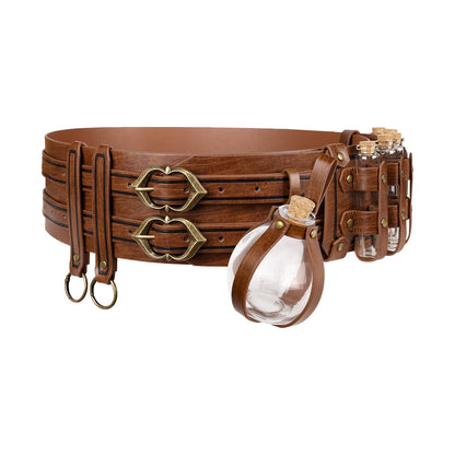 Medieval Alchemy Wide Belt with Bottle