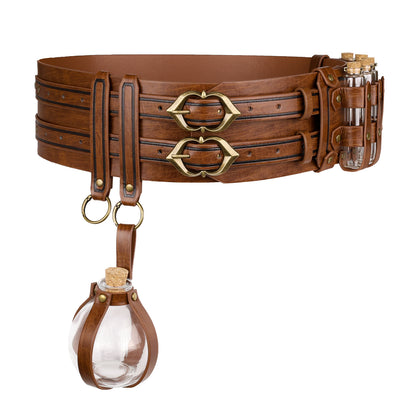 Medieval Alchemy Wide Belt with Bottle