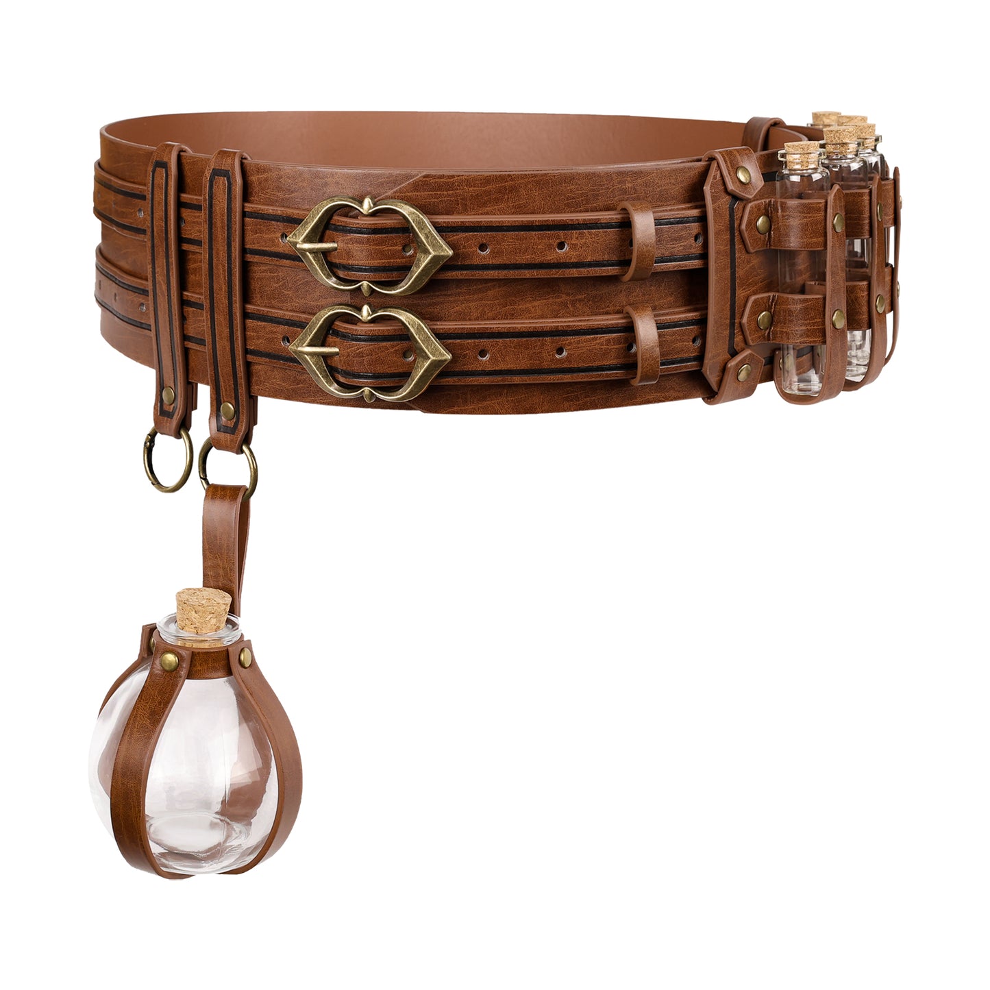 Medieval Alchemy Wide Belt with Bottle