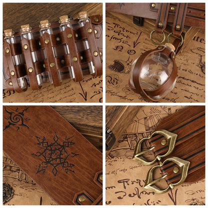 Medieval Alchemy Wide Belt with Bottle