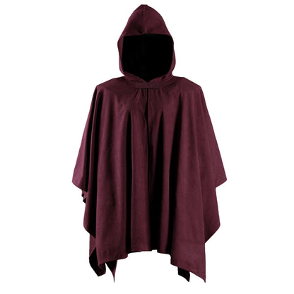 Kids Medieval Hooded Cloak with Adjustable Brooch - Corduroy Cape