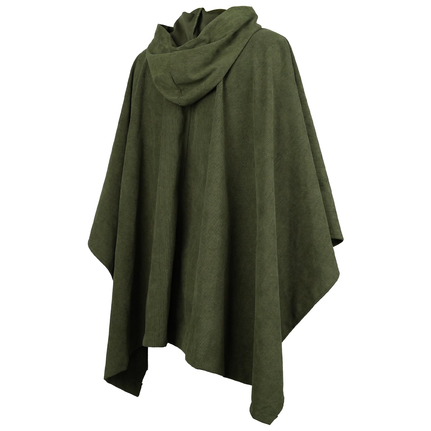 Kids Medieval Hooded Cloak with Adjustable Brooch - Corduroy Cape