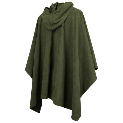 Kids Medieval Hooded Cloak with Adjustable Brooch - Corduroy Cape