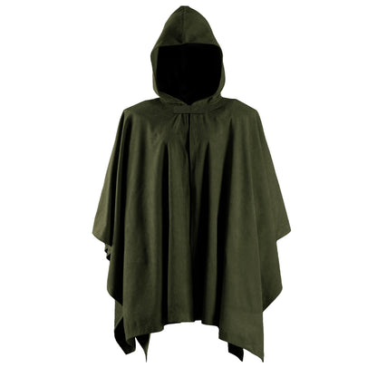 Kids Medieval Hooded Cloak with Adjustable Brooch - Corduroy Cape