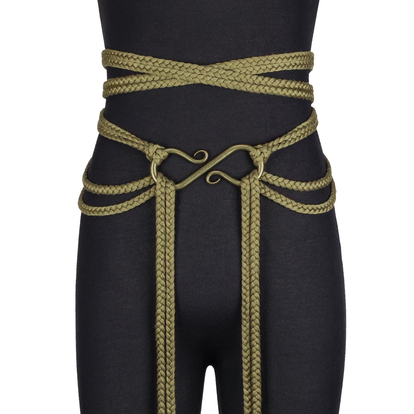 HiiFeuer Medieval Rope Belt with Metal Buckle