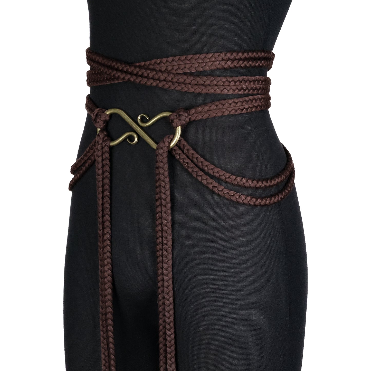 HiiFeuer Medieval Rope Belt with Metal Buckle