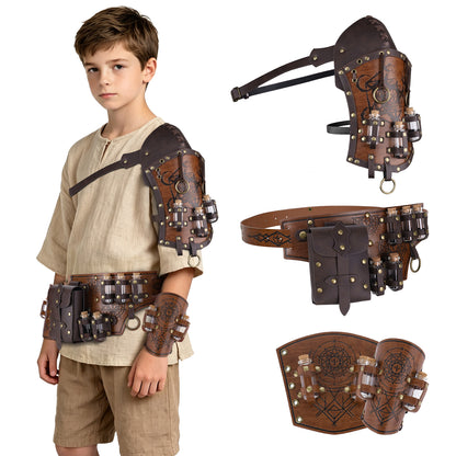 HiiFeuer Kids Alchemist Waist Set, Arm Bracers & Shoulder Armor