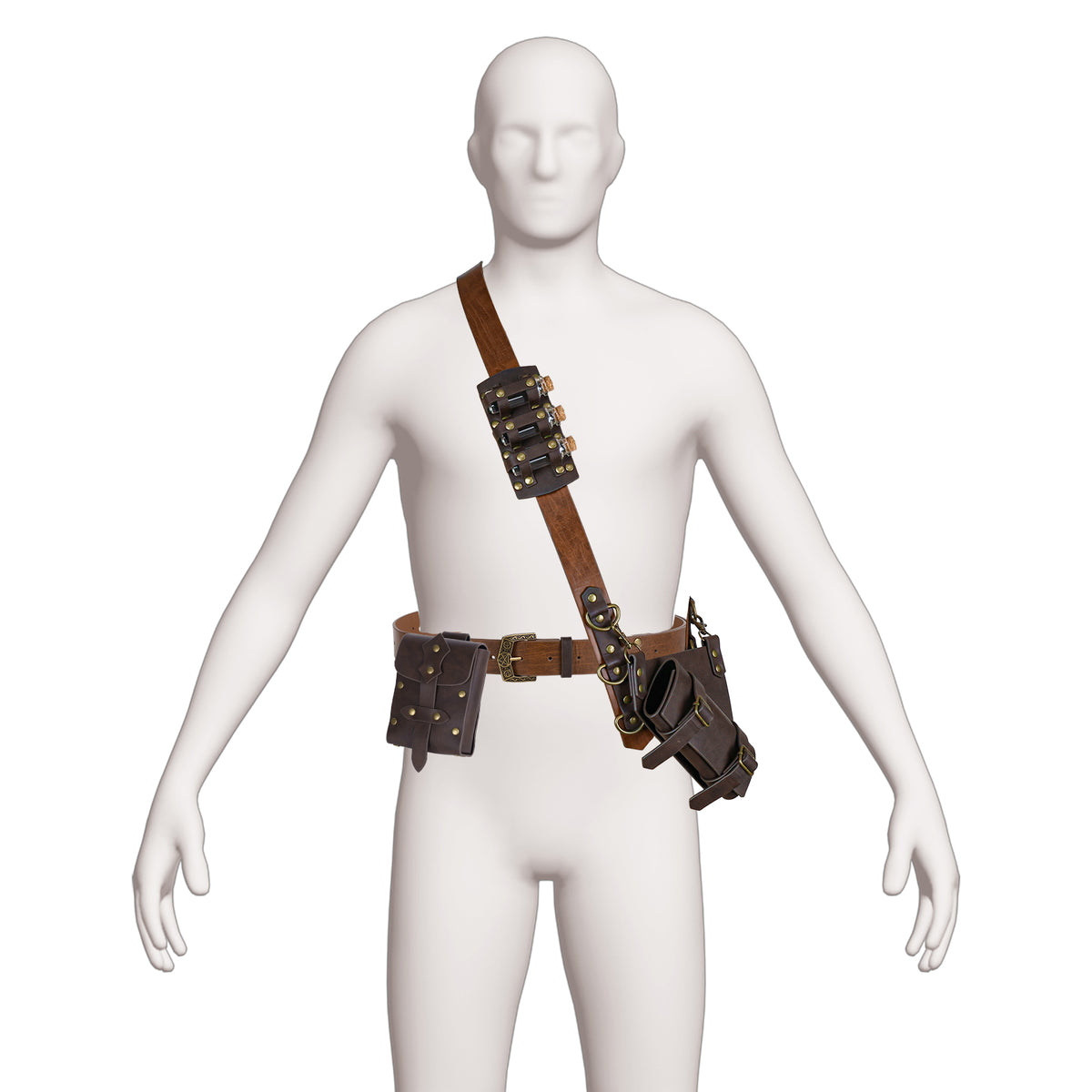 HiiFeuer 7 PCs Medieval Baldric Tactical Belt
