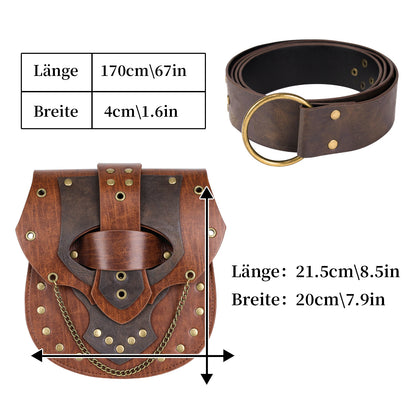 HiiFeuer Steampunk Studded Waist Pack Bag with Belt