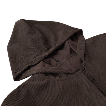 HiiFeuer Medieval Corduroy Hooded Cloak with Adjustable Brooch